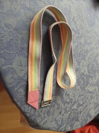 Cinturón multicolor con detalles rosas