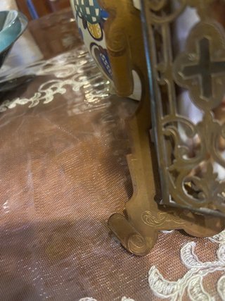 Altarino da viaggio in ceramica dipinta