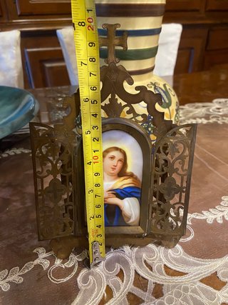 Altarino da viaggio in ceramica dipinta