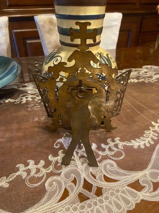 Altarino da viaggio in ceramica dipinta