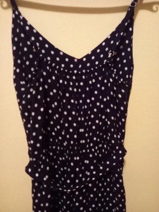 Vestido largo lunares negro y blanco