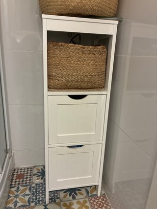 Mueble Auxiliar Baño Blanco Madera