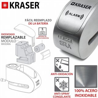 KRASER KR14S candado moto alarma doble