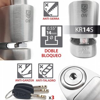 KRASER KR14S candado moto alarma doble
