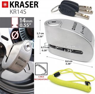 KRASER KR14S candado moto alarma doble