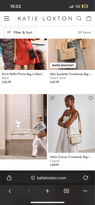 Bolso Katie Loxton Rosa y Dorado