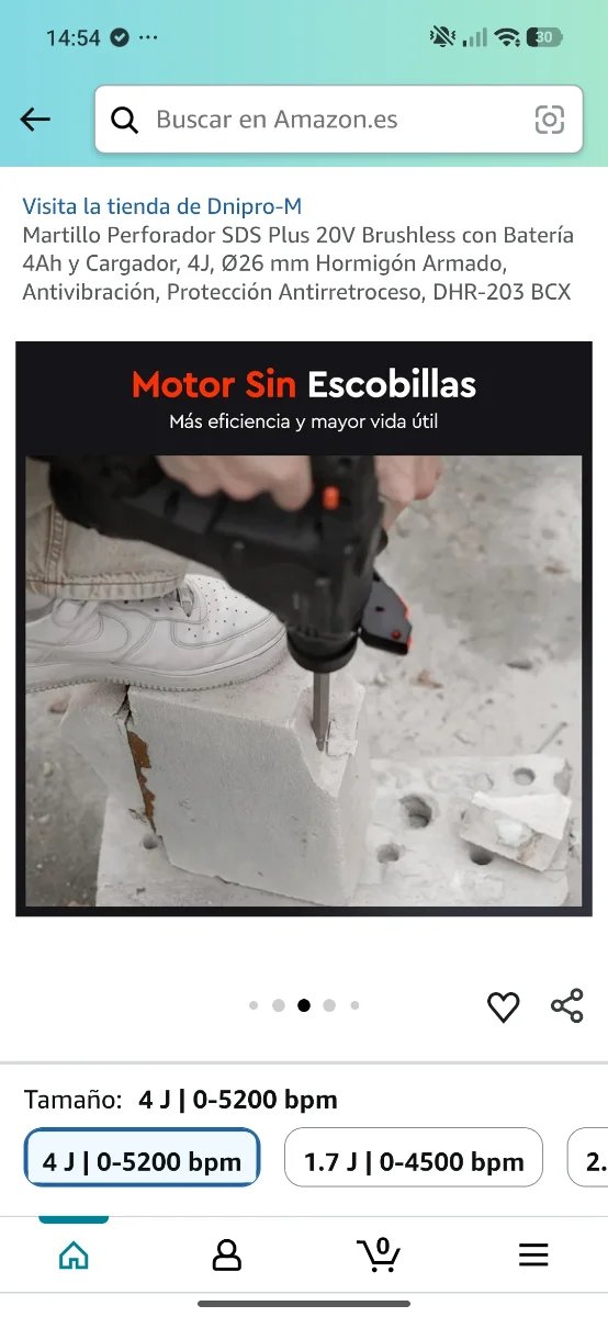 KIT Martillo Perforador SDS Plus 20V Brushless