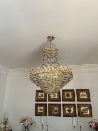 Lámpara de cristal roca para salón/comedor