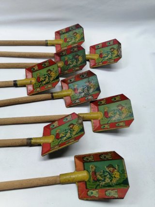 Lote Antigaas palas hojalata juguete