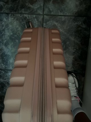 Maleta de cabina rosa y plateada
