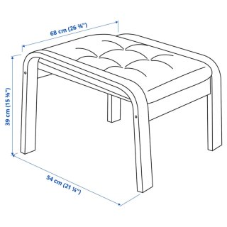 Sillón y reposapiés de tela y madera