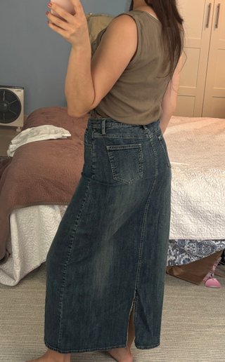Falda vaquera maxi con abertura
