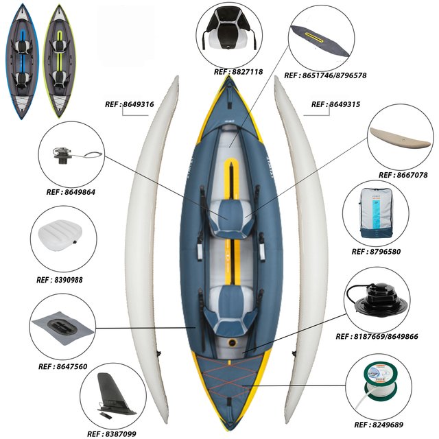 Canoa Kayak Travesía Hinchable 1/2 Plazas