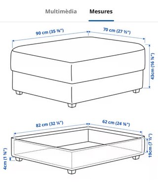 Reposapiés IKEA KIVIK beige – excelente estado