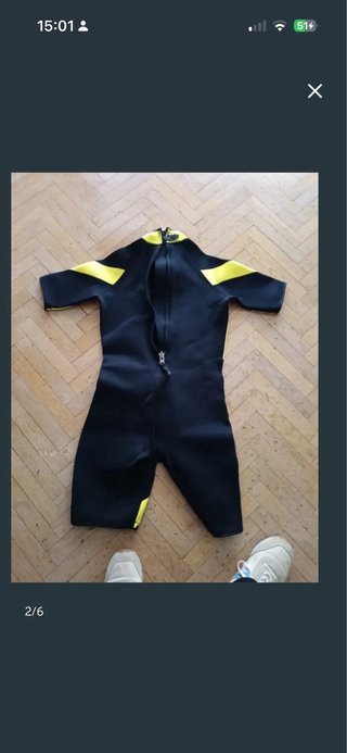 Traje de buceo corto negro y amarillo(SUBACQUA)Mta