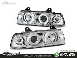 FAROS DELANTEROS OJOS DE ANGEL PARA BMW SERIE 3 E36 / BERLINA / TOURING / COMPACT