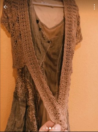 Vestido boho beige y marrón