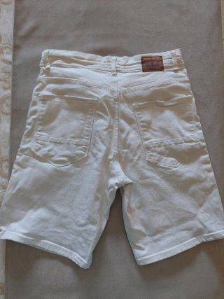 Pantalón corto vaquero Pull&Bear blanco Talla M