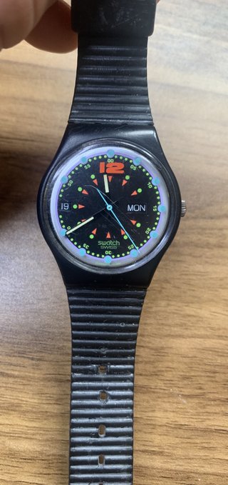 Swatch GB724 Batticuore 1991 Vintage Day Date