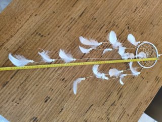 Acchiappasogni bianco con piume