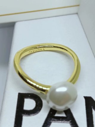 Anillo Pandora Perla Cultivada Oro Blanco