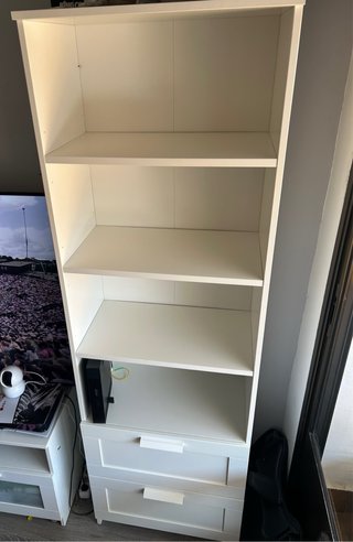 Mueble TV blanco con almacenaje