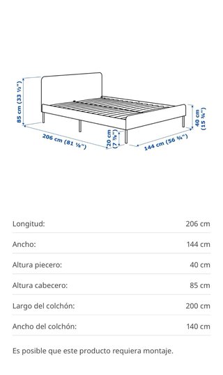 Cama Modelo Slattum 140x200