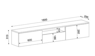 Mueble TV Suspendido Blanco y Madera