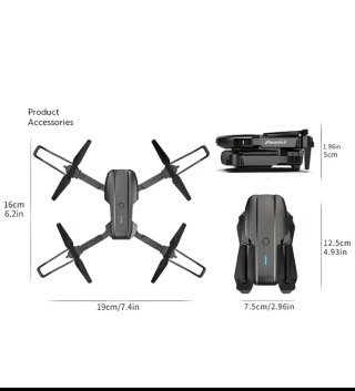 Drone con radiocomando, schermo LCD e 2 telecamere