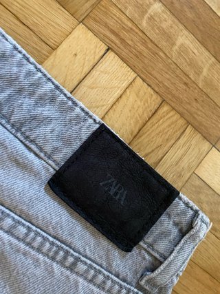 Vaqueros Zara grises anchos mujer