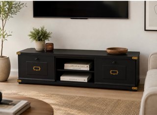 Mueble TV Maisons du Monde Warwick Negro/Dorado
