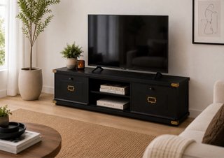 Mueble TV Maisons du Monde Warwick Negro/Dorado