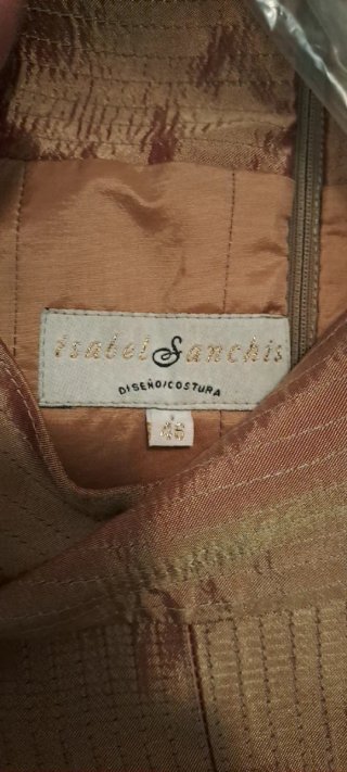 Traje de 3 piezas dorado mujer de seda 100%