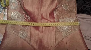 Traje de 3 piezas dorado mujer de seda 100%