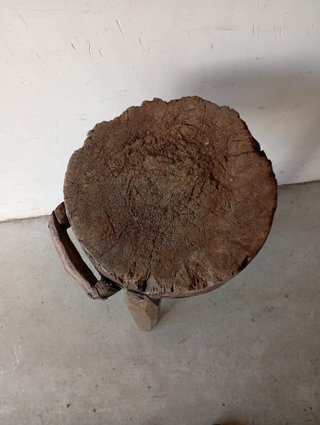 Antiguo tajo de carnicero de madera
