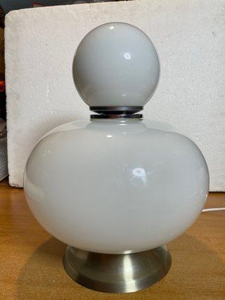 Lampada vintage vetro opalino space age design