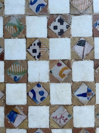 Tavolo Mosaico Artigianale Marmo e Metallo