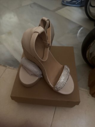 Sandalias doradas esparto talla 38