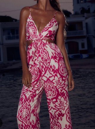 Mono Zara Estampado Rosa Blanco