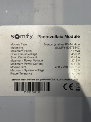 Kit Fotovoltaico Somfy