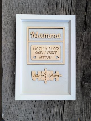 Quadro Mamma con Puzzle Personalizzabile mis.24x34