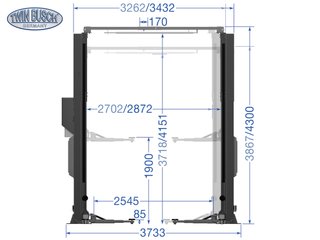 Elevador de 2 Columnas TW242CEB4.3-400-G