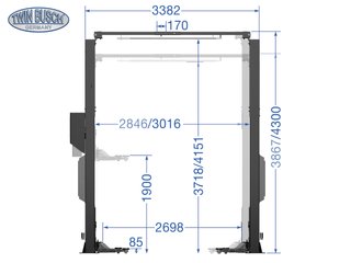 Elevador de 2 Columnas TW242CEB4.3-400-G