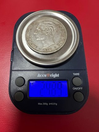 5 Pesetas Plata Alfonso XII 1877