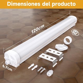 Lámpara LED de techo pack de 4un. 120 cm