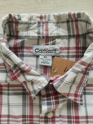 Camisa Carhartt Cuadros Roja y Blanca