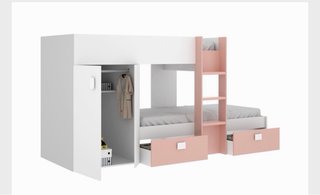 Habitación infantil litera y armario