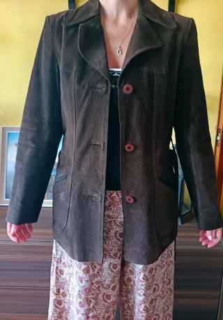 Chaqueta de ante marrón