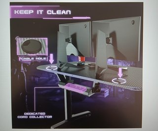 Escritorio Gamer de Fibra de Carbono (140x60x70cm)