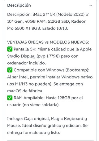 Imac 5K 27 i7 8 núcleos 2020